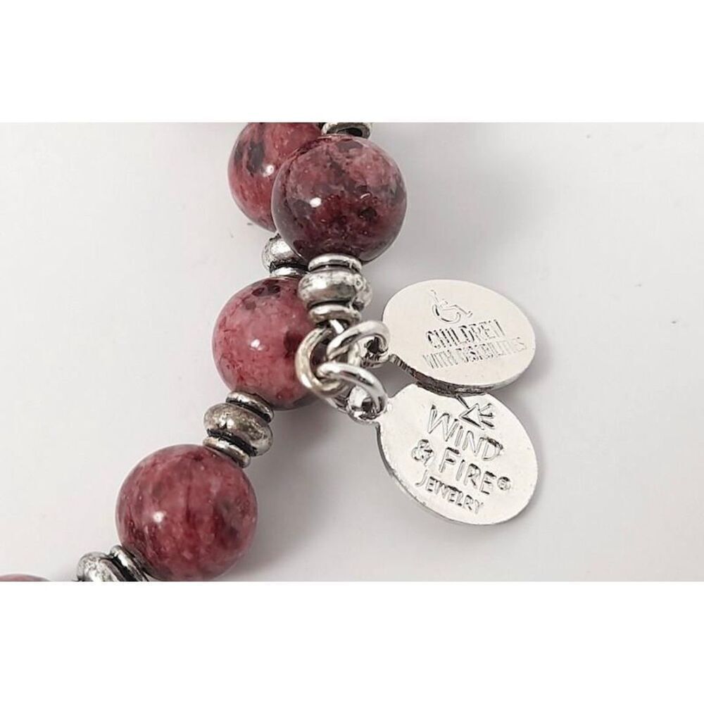 Wind & Fire Rhodonite Wrap Bracelet New - Picture 3 of 7